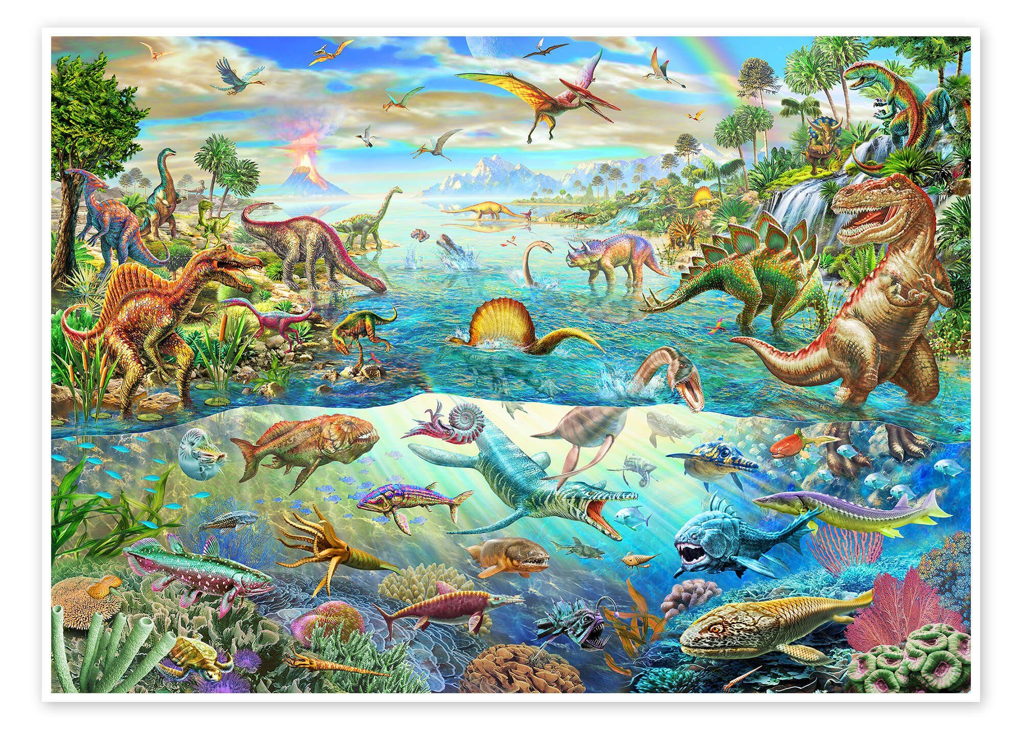 Posterlounge Wandbild Prähistorisches Paradies, Adrian Chesterman, erhältlich als Poster, Leinwandbild, Wandsticker oder Acrylglasbild