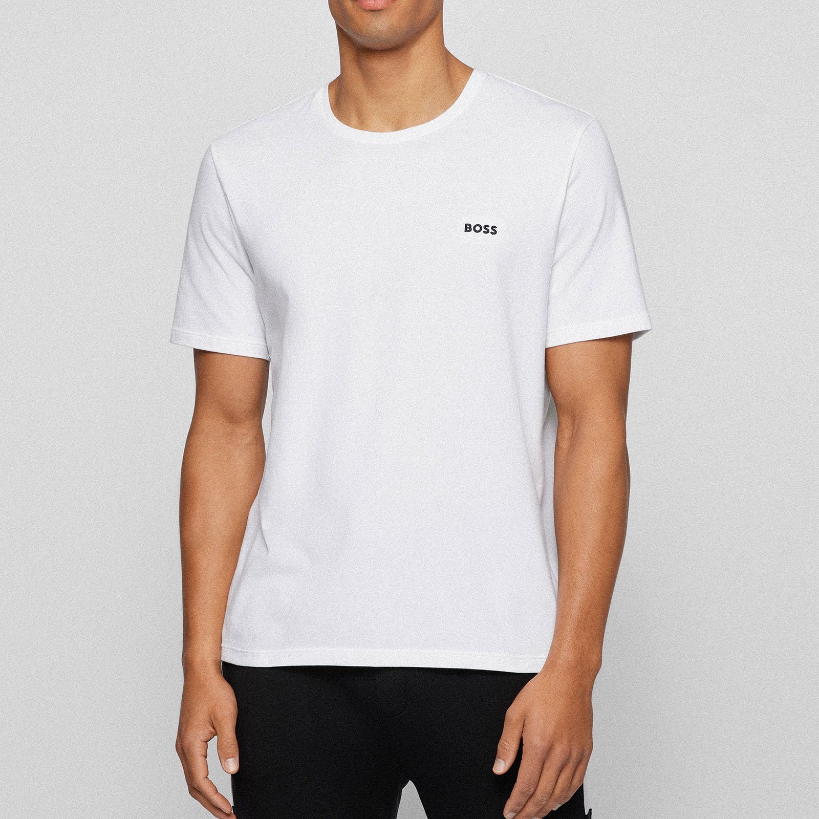 natural T-Shirt BOSS T-Shirt mit auf R Brust der 102 Mix&Match Logo gesticktem