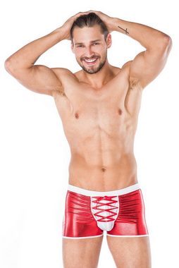 Andalea Boxershorts Wetlook-Boxershorts Weihnachts X-Mas Herrenslip Männer rot Made in EU