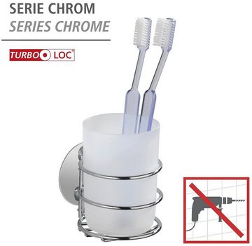 WENKO Zahnputzbecher Turbo-Loc®, aus weiß satiniertem Kunststoff