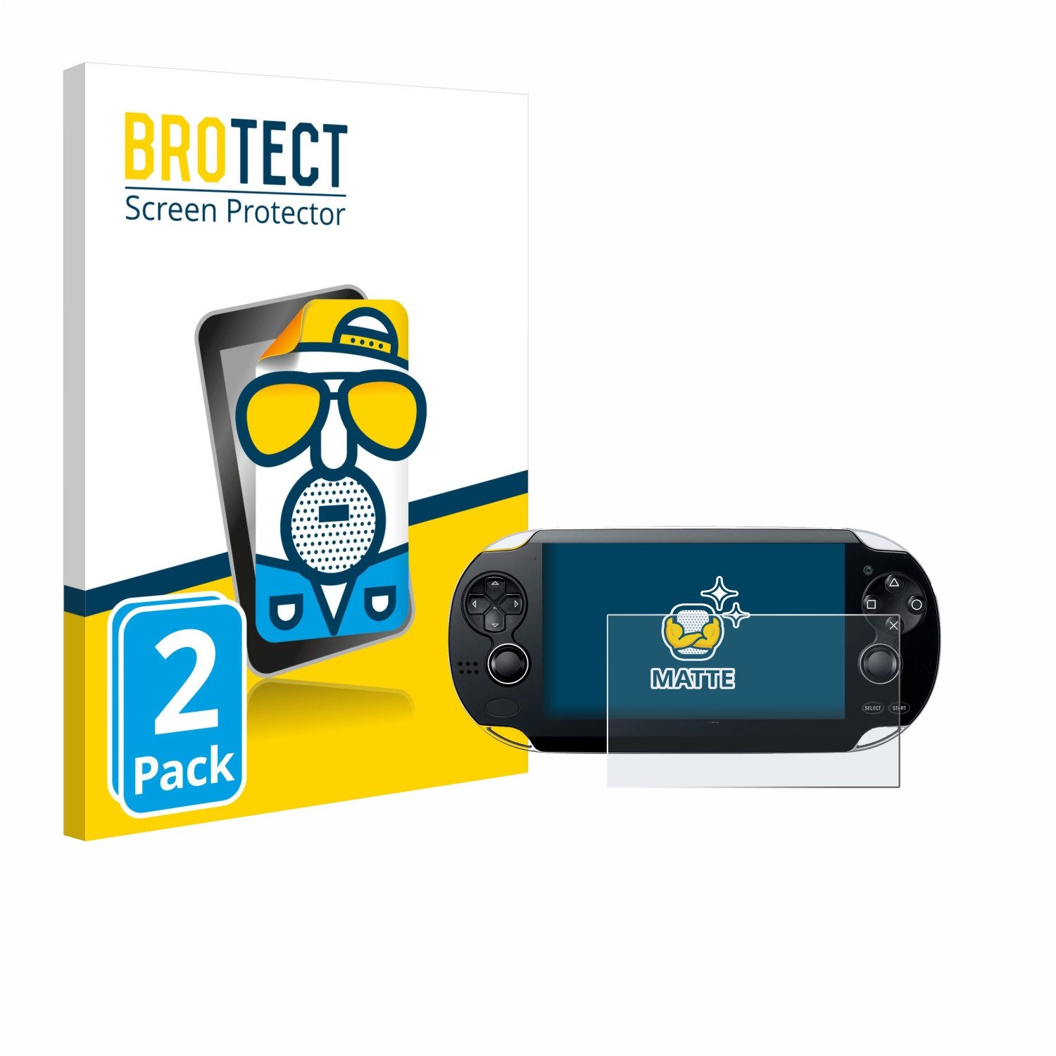 BROTECT Displayschutzfolie Schutzfolie für Sony Playstation PS Vita, 2 Stück, Displayschutz Schutz Folie Matt Entspiegelungsfolie