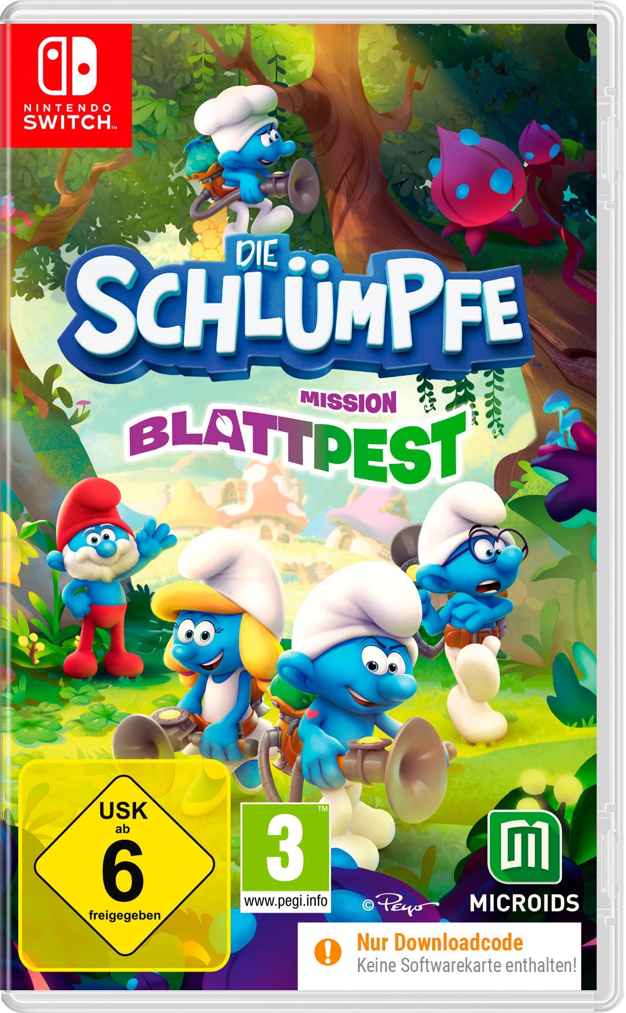 Die Schlümpfe: Mission Blattpest Nintendo Switch, Code in the Box