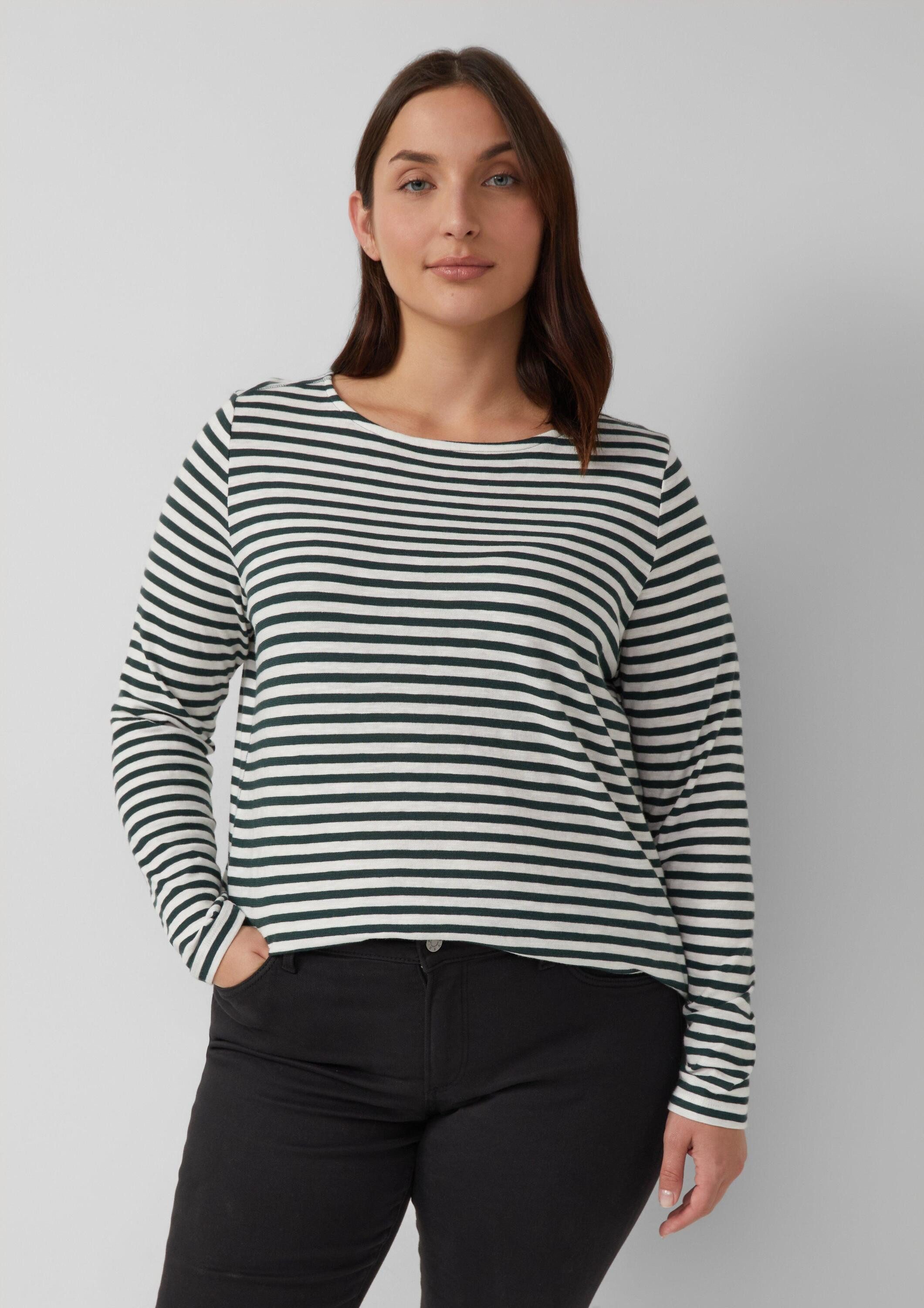 s.Oliver Langarmshirt T-Shirt Lässiges Langarmshirt mit U-Boot-Ausschnitt günstig online kaufen