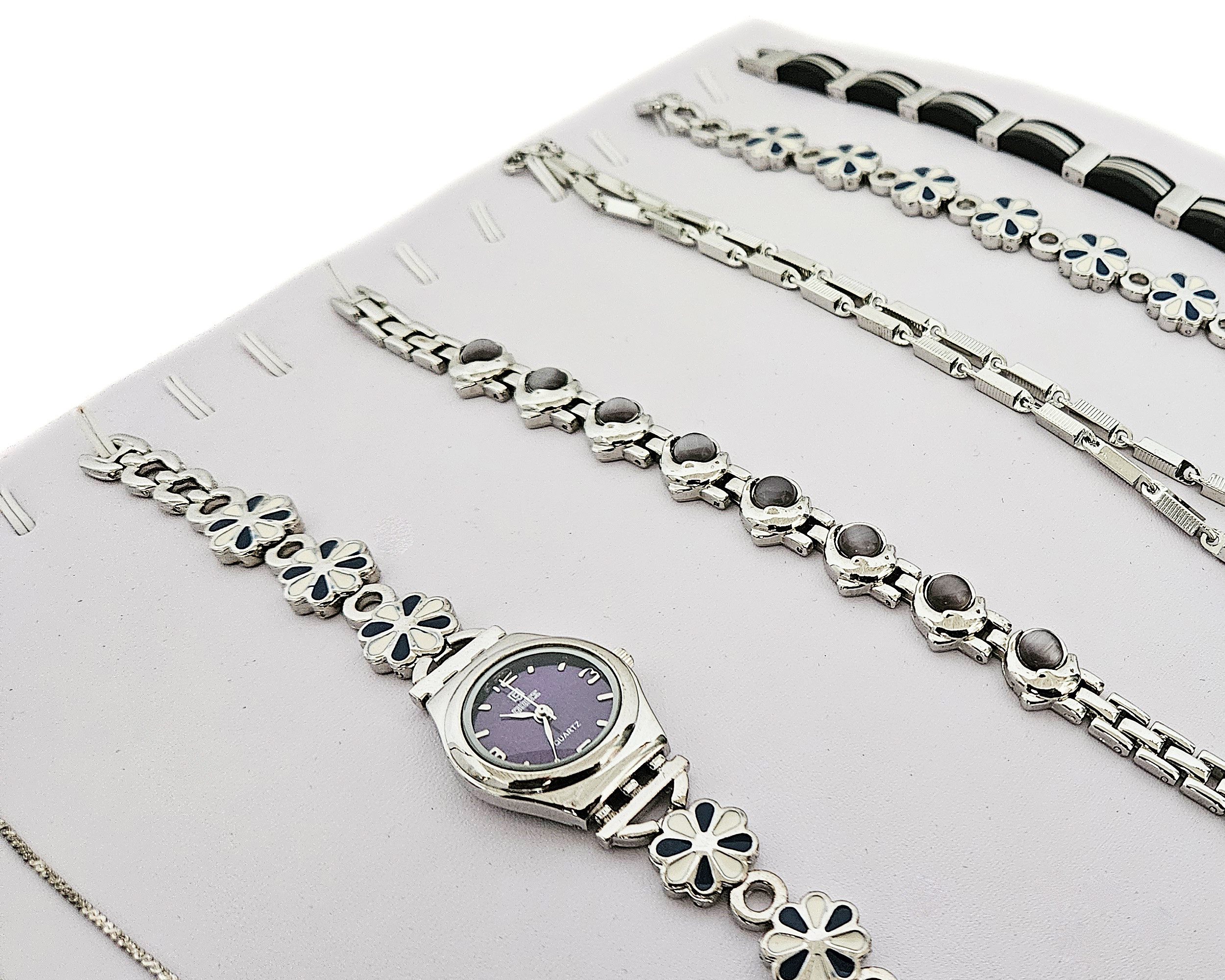 Yudu Schmuckkasten Holz - Vorlagebrett mit 20 Haken für Ketten/ Armbänder Kunstleder