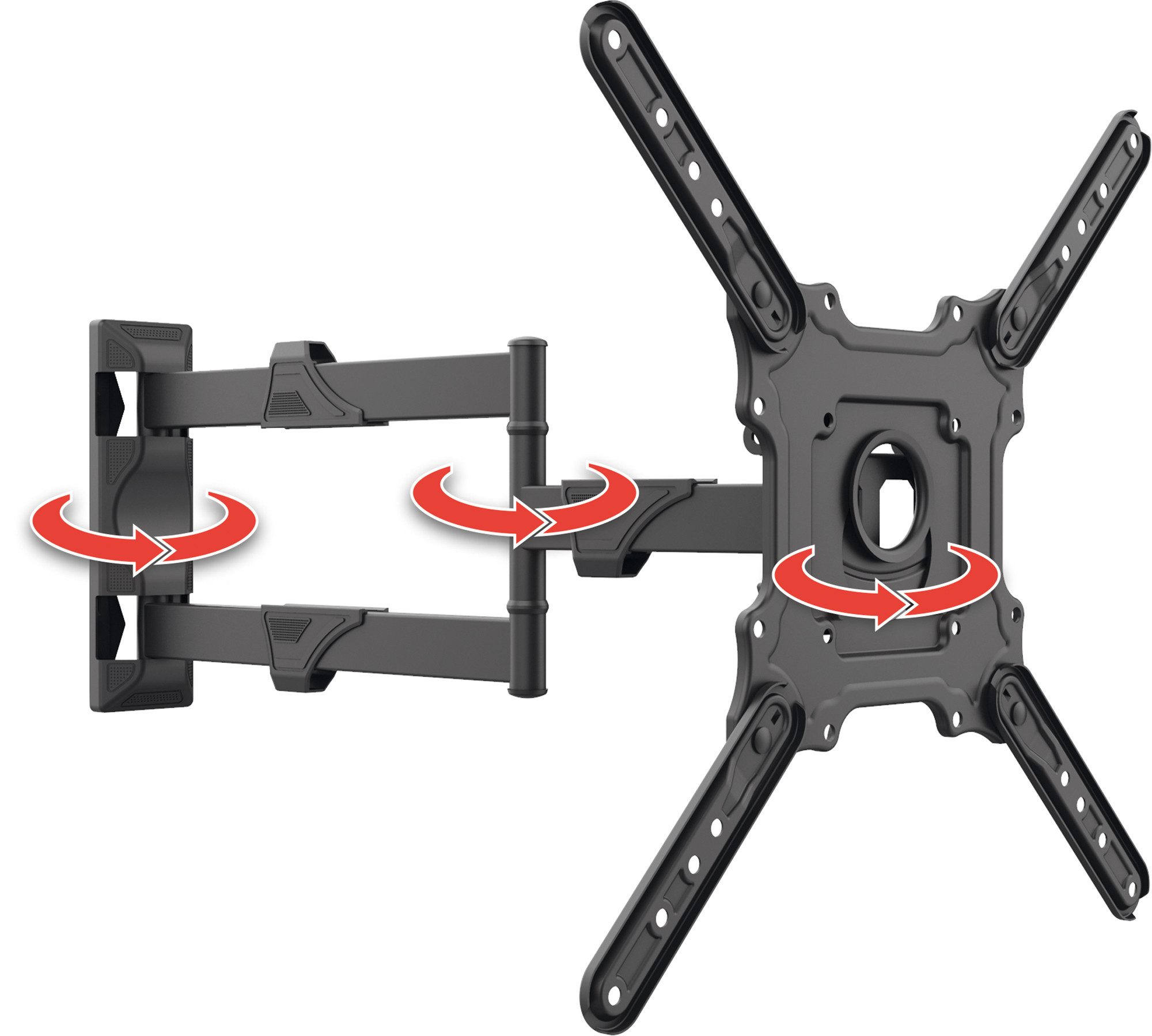 Schwaiger TV-Wandhalterung LWH35535 513, (bis 75 Zoll, neigbar, schwenkbar, drehbar, bis 35kg, bis 400x400mm, integrierte Kabelführung, schwarz)