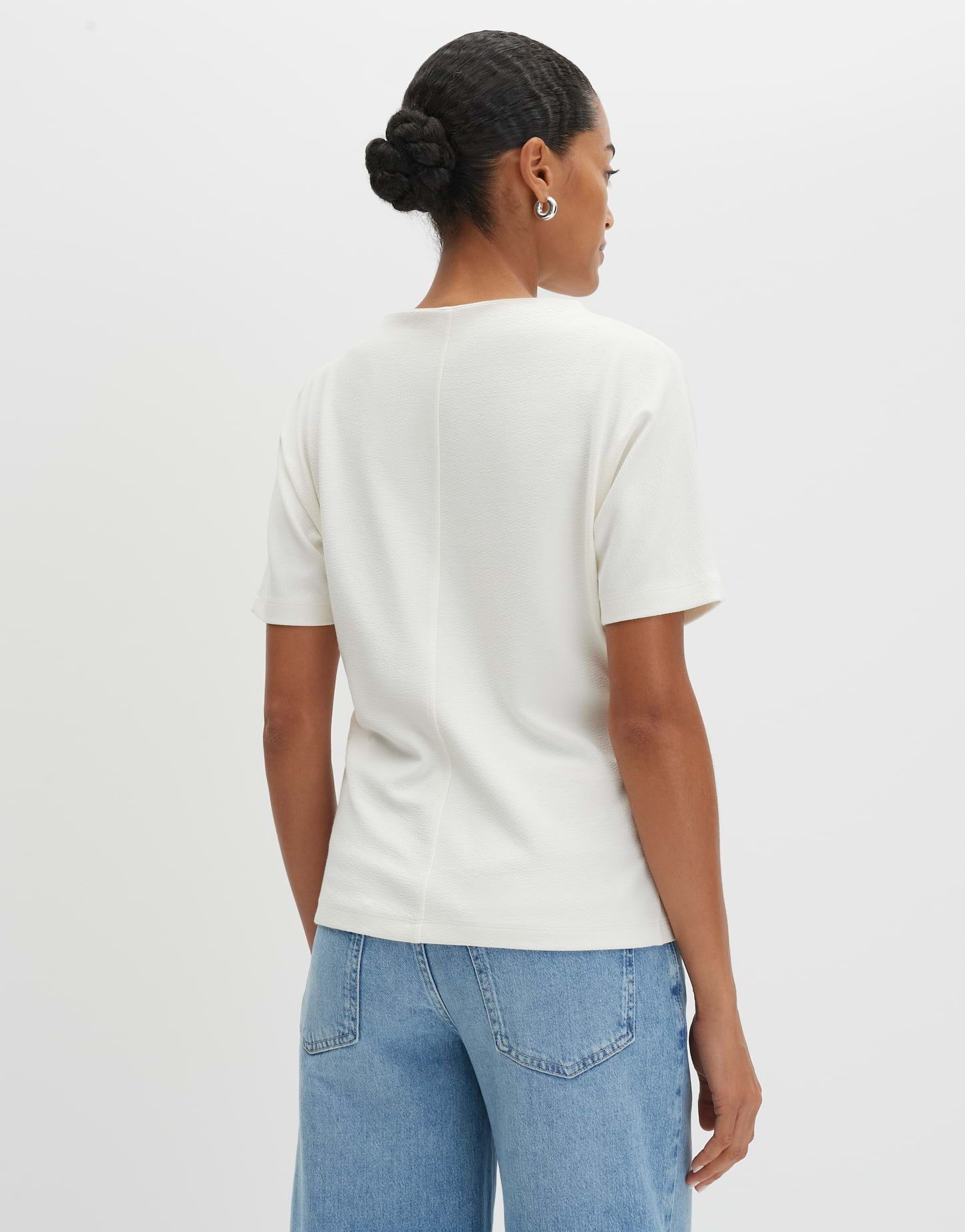 someday Kurzarmshirt Kavora Schmale Passform, figurbetont mit Raffung in der Seitennaht
