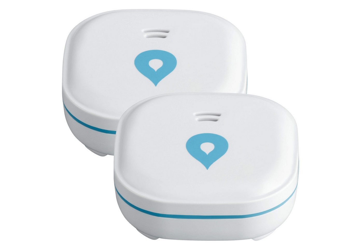 SEBSON 2x Wassermelder mini GS153, 10 Jahres Langzeit-Batterie - 60x60x24,2mm Wassermelder
