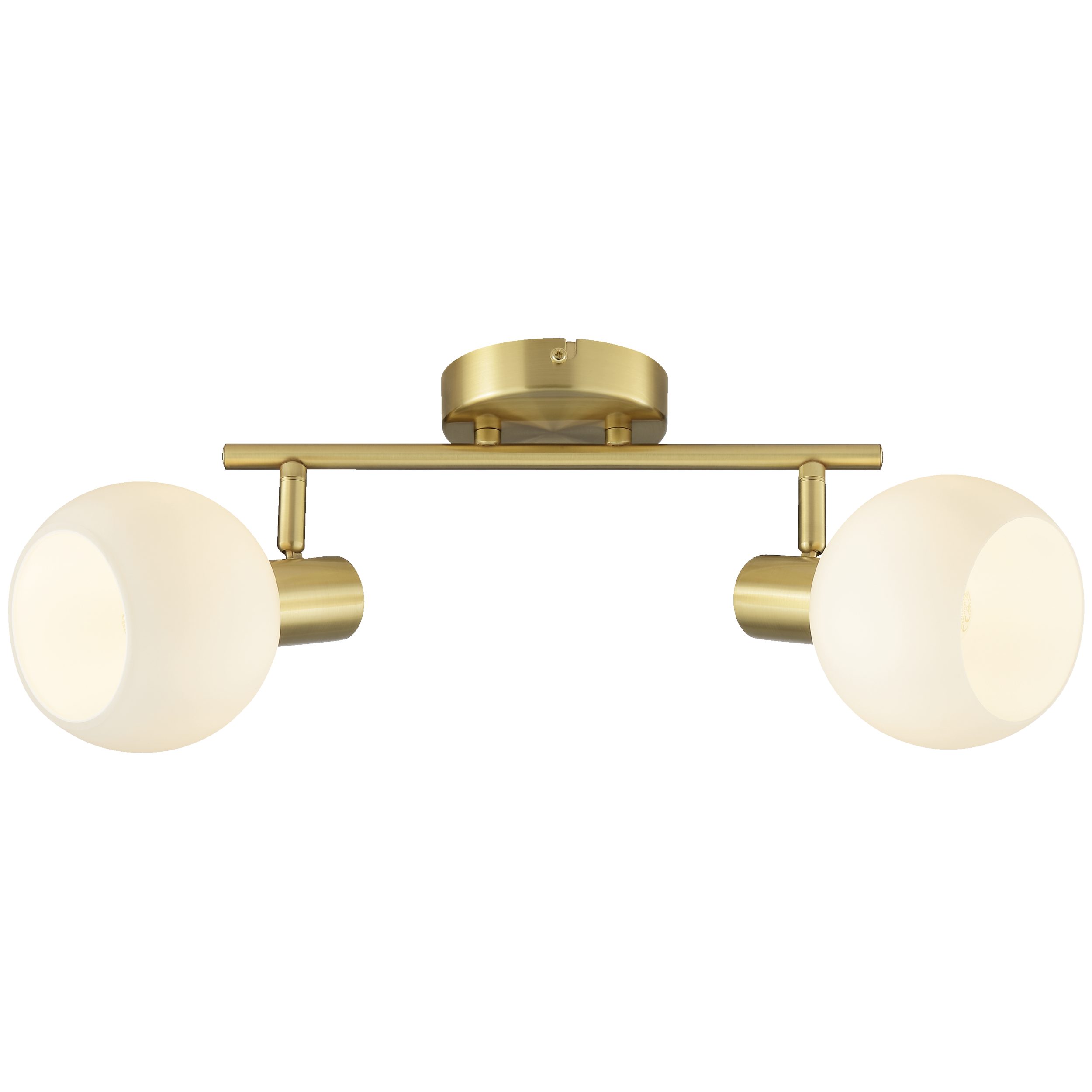 Lightbox Deckenstrahler, ohne Leuchtmittel, Deckenspot, 12 x 48 x 21 cm, E14 Fassung, Metall Glas, messingfarben