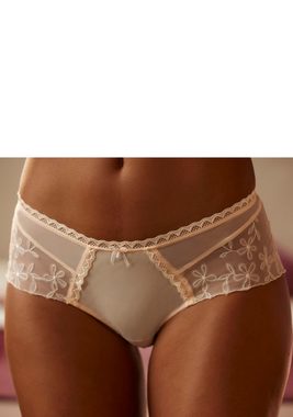 LASCANA Stringpanty aus transparentem Soft-Mesh und extravaganter Stickerei Spitze