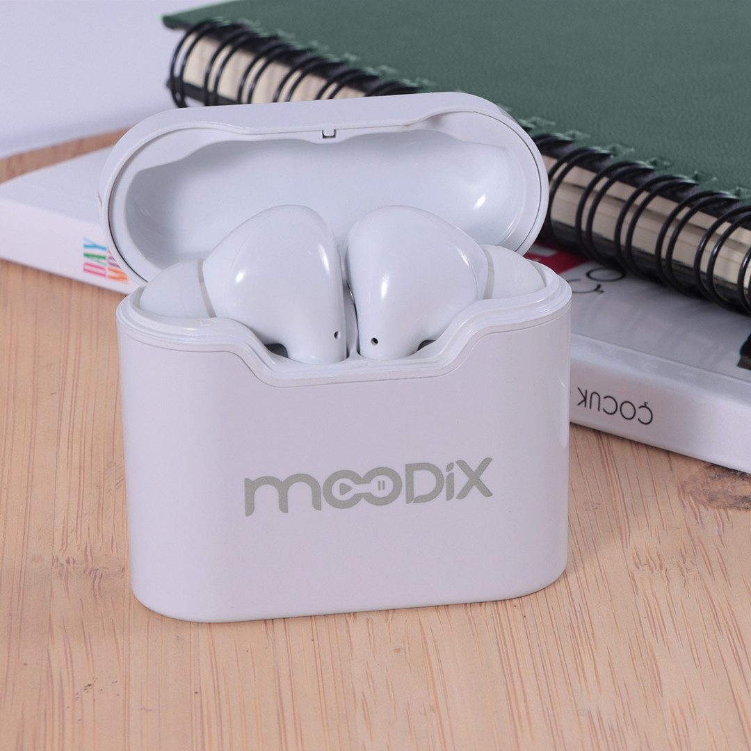 Moodix KI23KT03 Bluetooth Ohrhörer, Weiß wireless In-Ear-Kopfhörer