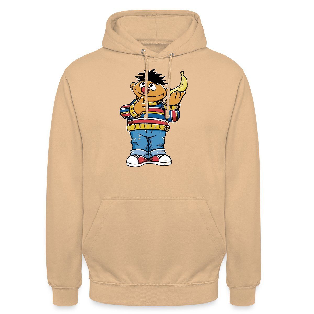 Spreadshirt Hoodie Sesamstraße Ernie Mit Banane Pose Lustig Used Look Unisex Hoodie (1-tlg)