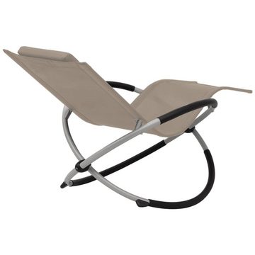 vidaXL Gartenlounge-Sessel Geometrische Sonnenliege Stahl Taupe Gartenliege