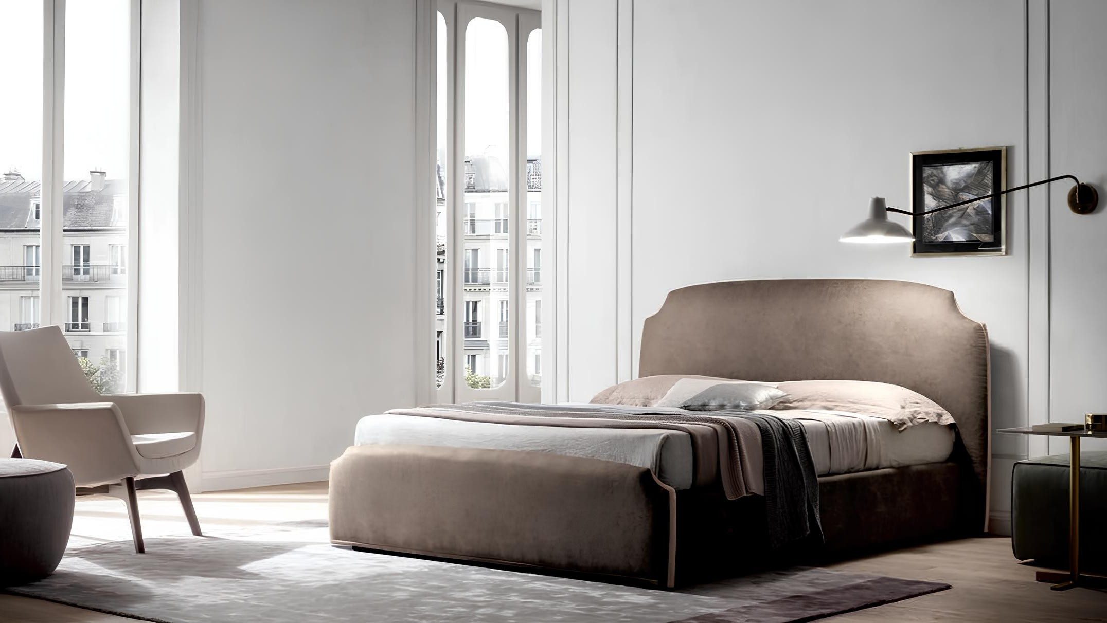 Polsterbett Luxus Doppel Schlafzimmer Textil Bett 200x200 Italien Möbel