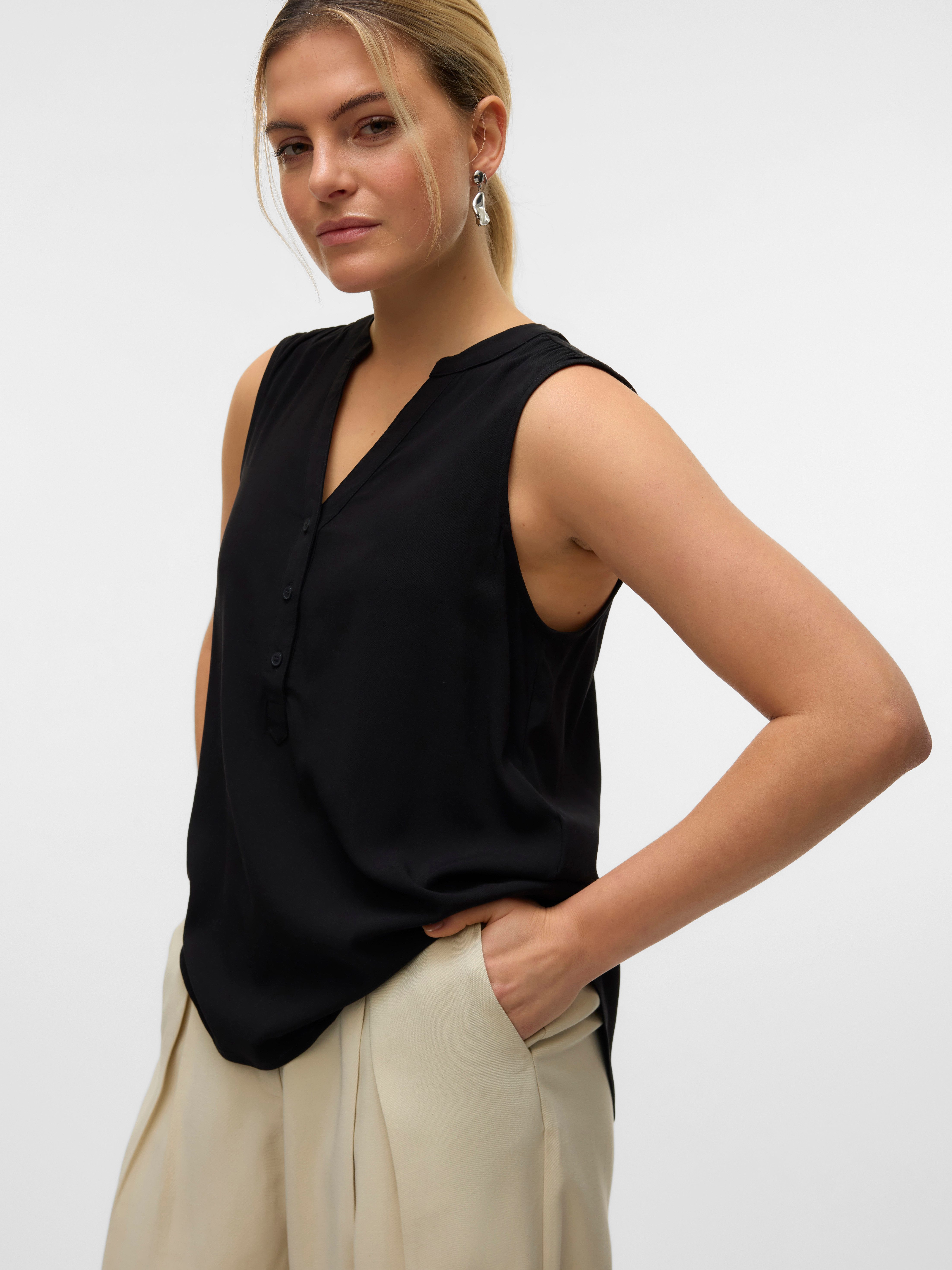 Vero Moda Blusentop VMBELLA SL V-NECK günstig online kaufen