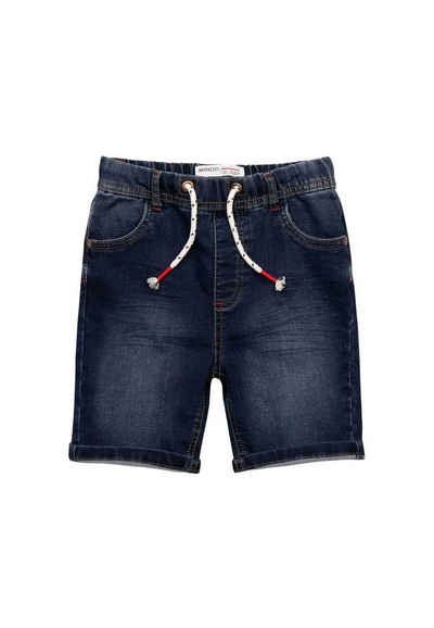 MINOTI Jeansshorts Kurze Jeans mit Schnürchen in der Taille (1y-14y)