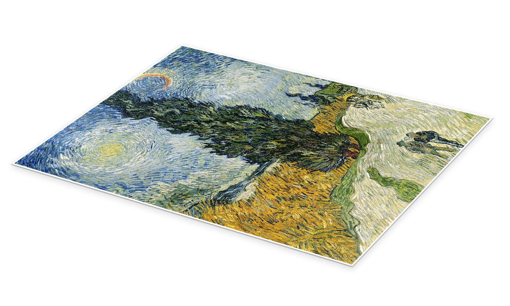 Posterlounge Wandbild Straße mit Zypressen, Vincent van Gogh, erhältlich als Poster, Leinwandbild, Wandsticker oder Acrylglasbild