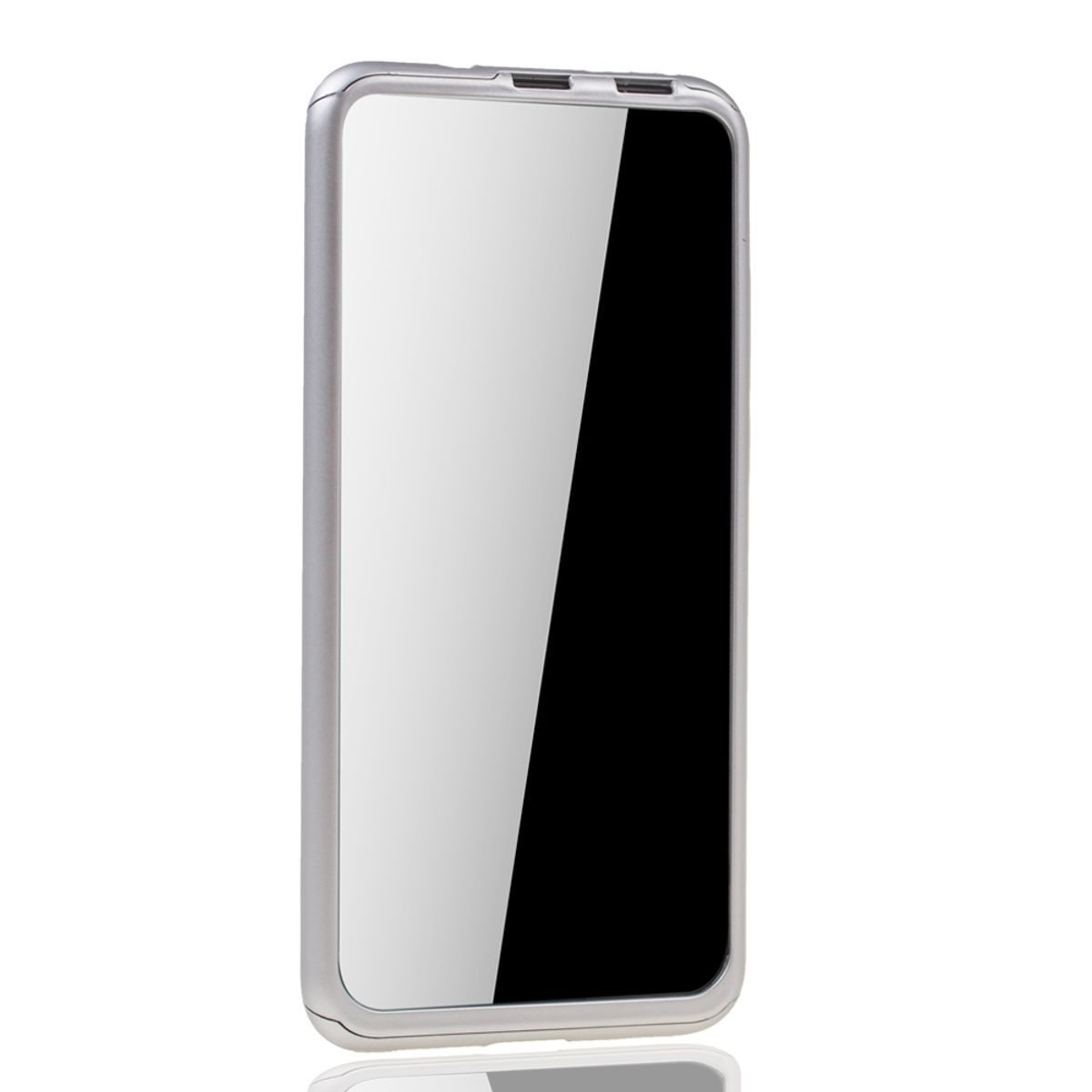 König Design Handyhülle Huawei Honor View 20, Huawei Honor View 20 Handyhülle 360 Grad Schutz Full Cover Silber