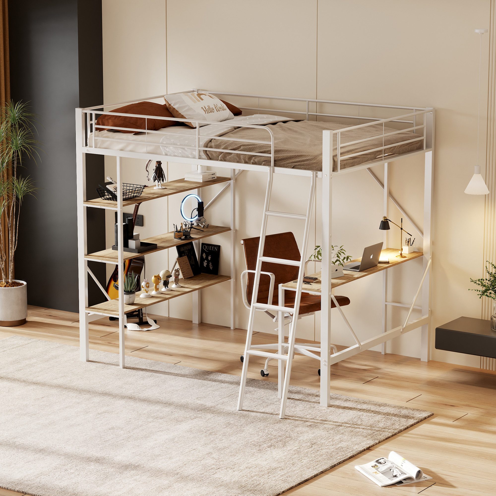 HAUSS SPOLE Hochbett 90x200cm Metallbett mit günstig online kaufen