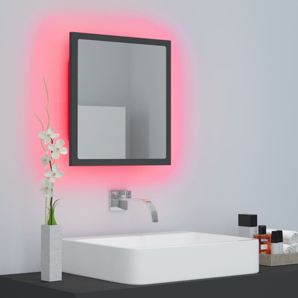 (1-St) Grau Badezimmerspiegelschrank 40x8,5x37 vidaXL LED-Badspiegel cm Acryl