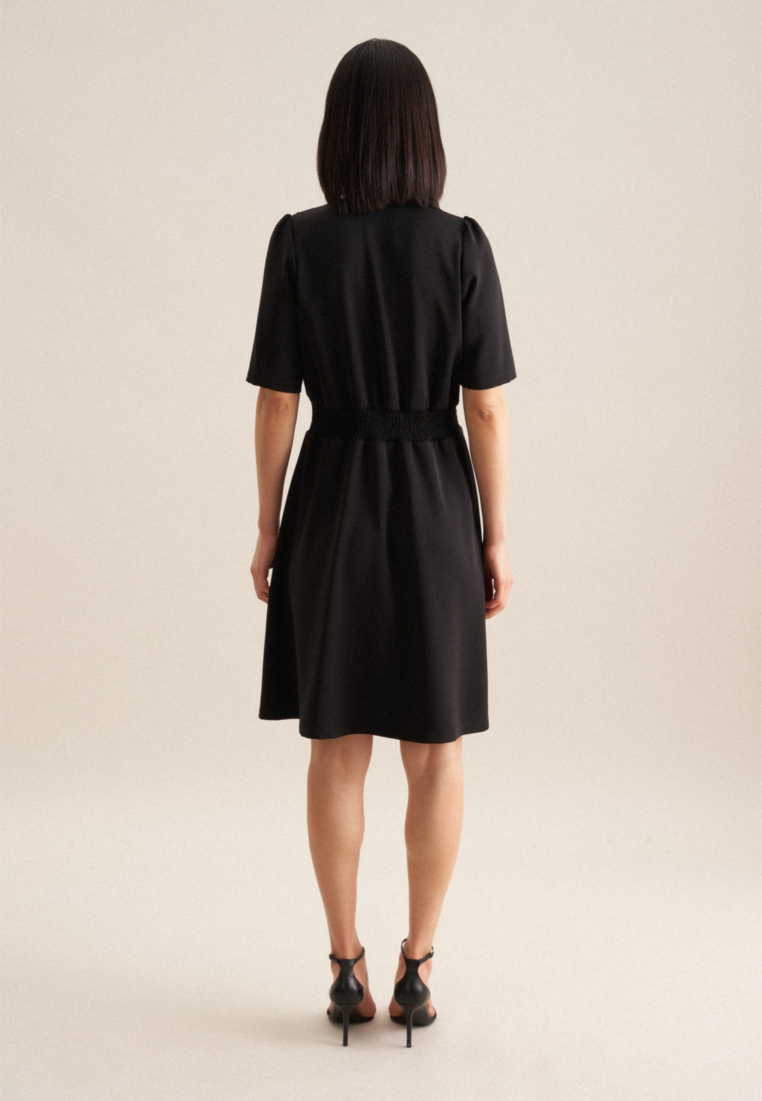 seidensticker Sommerkleid Schwarze Rose Kurzarm V-Neck günstig online kaufen