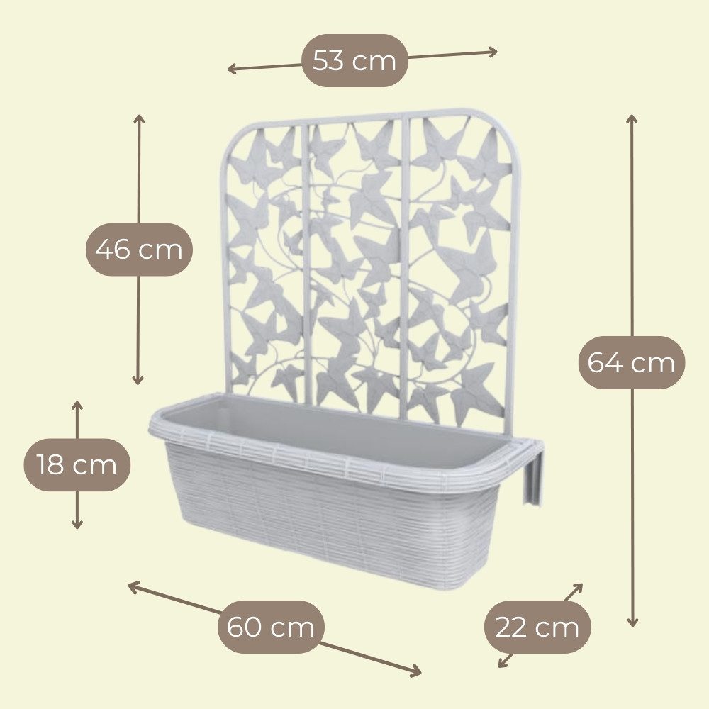 GarPet Blumenkasten 2er Set Blumenkasten Balkon Balkonkasten mit Spalier Wa günstig online kaufen