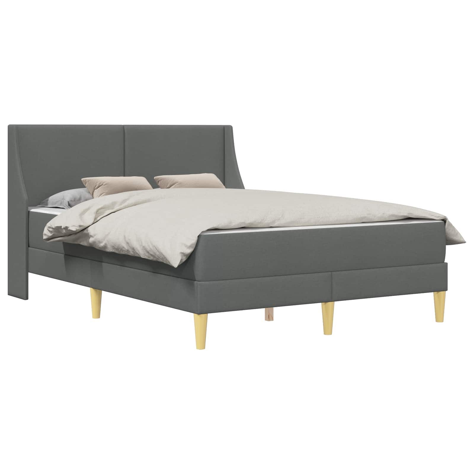 Boxspringmatratze Bettgestell mit Matratze mit Kopfteil Polyester, vidaXL, 20 cm hoch