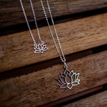 Materia Blumenanhänger Damen Silber Lotusblüte / Lotusblume KA-69, 925 Sterling Silber