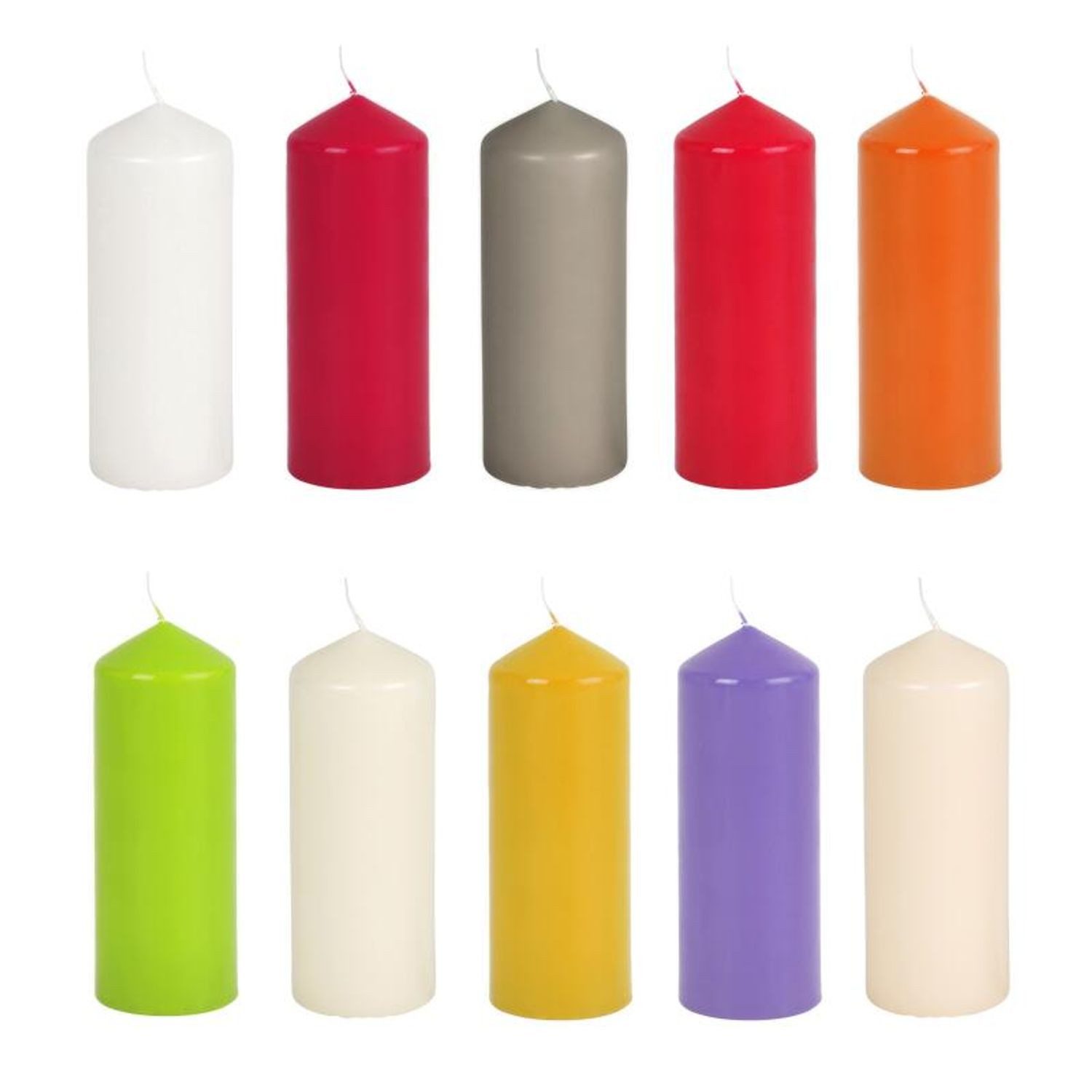 BURI Stumpenkerze 6 Stück große Столб свечи 18x6,8cm Weihnachten Advent 6er Set 64h Br