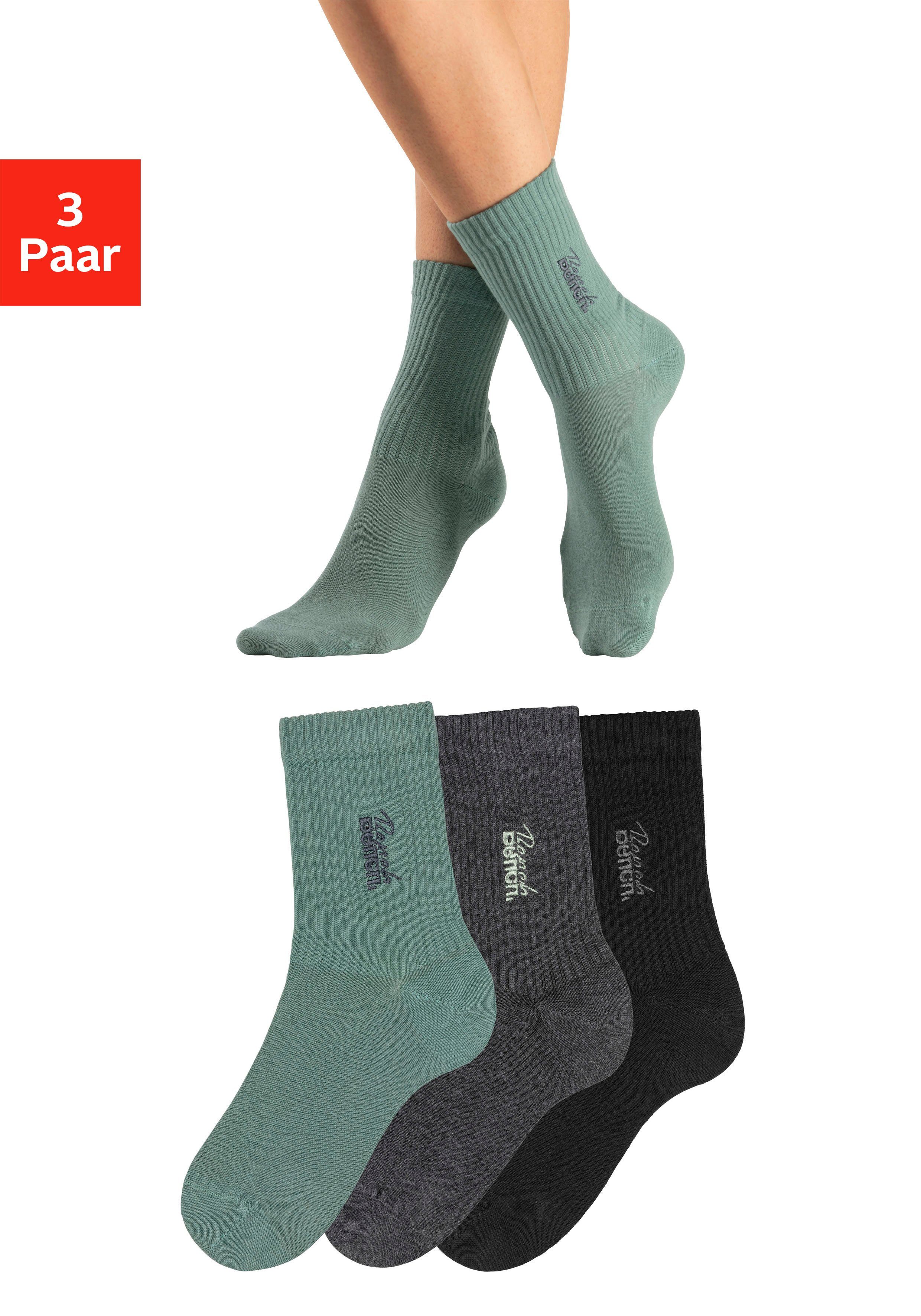Bench. Basicsocken (Packung, 3-Paar) mit Bench Stickerei