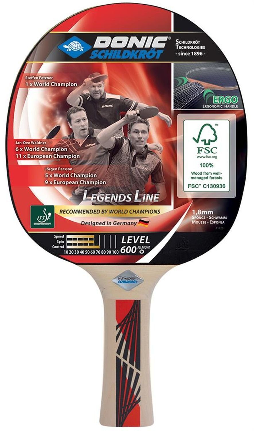 Donic-Schildkröt Tischtennisschläger Legends 600, Racket Bat Tennis Schläger Table Tischtennis