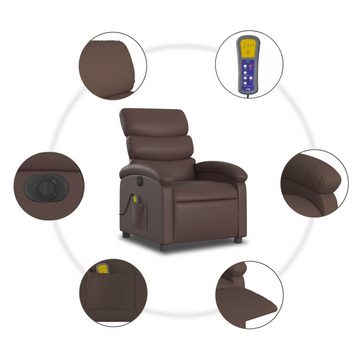 vidaXL Sessel Massagesessel Elektrisch Braun Kunstleder (1-St)