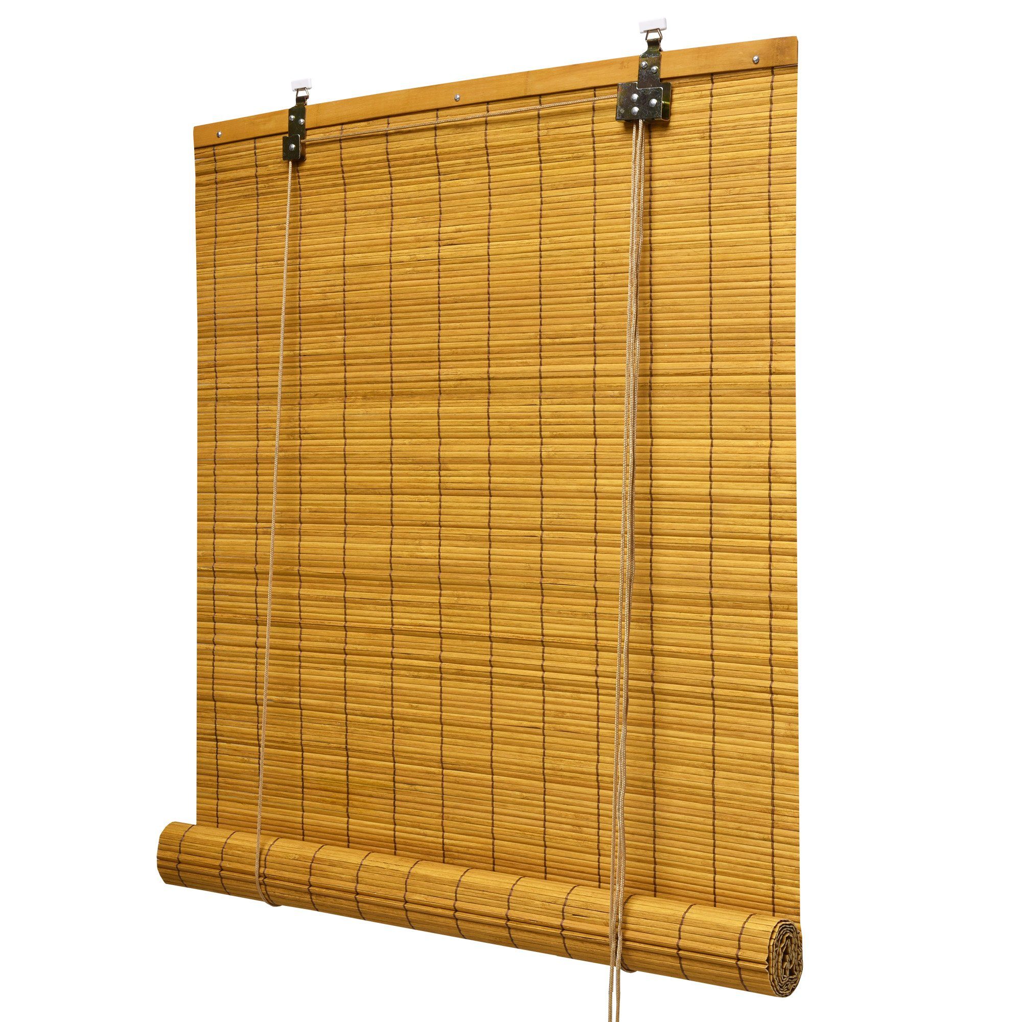 Rollo Bambusrollo SolDecor B86, 90x220cm, Bambus – Klemmfix ohne Bohren, Sol Royal, Raffrollo Bambus Inkl Klemmfix, Holzrollo mit Kindersicherheitsclip