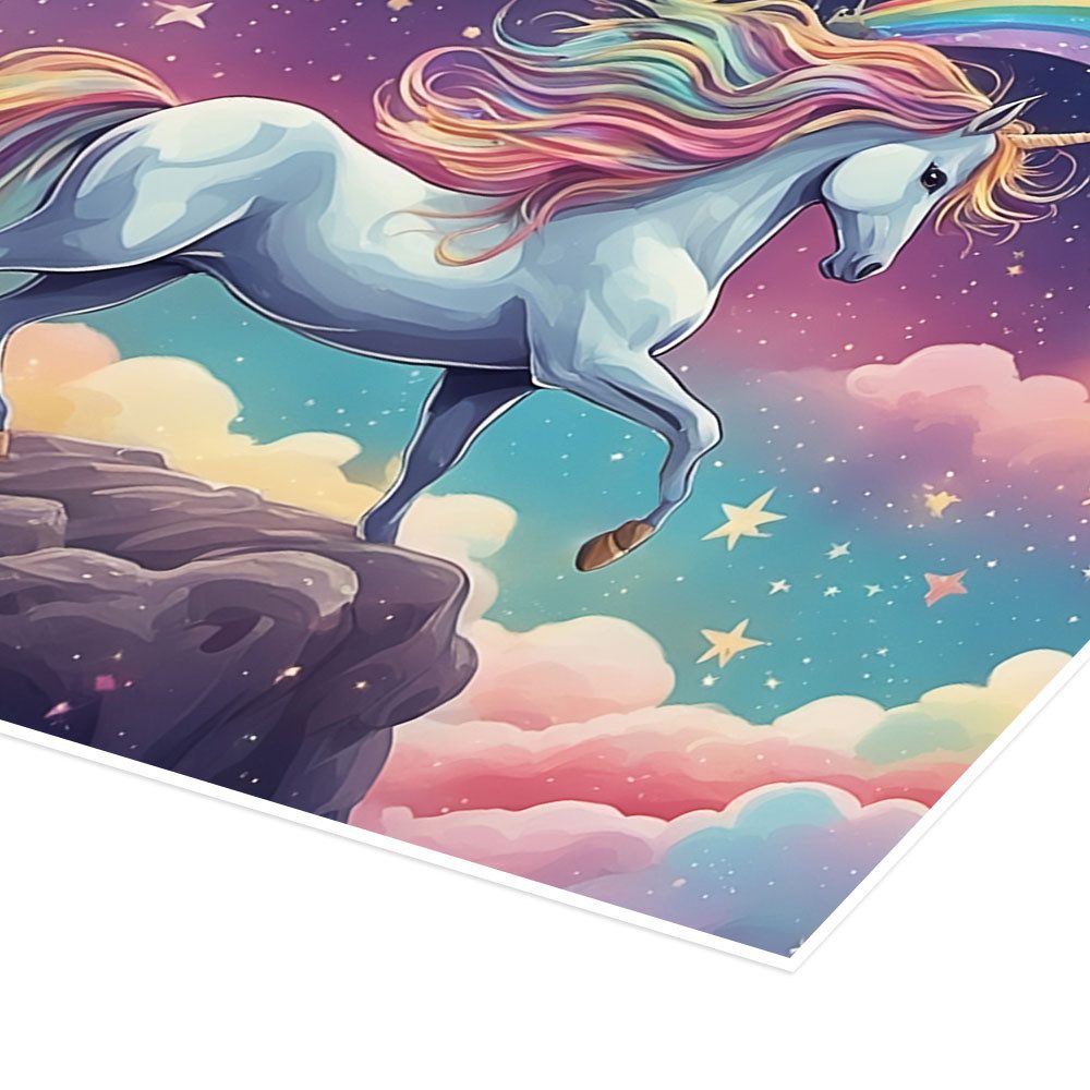 Posterlounge Wandbild Märchenwelt mit Einhorn, Mango Art, erhältlich als Poster, Leinwandbild, Wandsticker oder Acrylglasbild