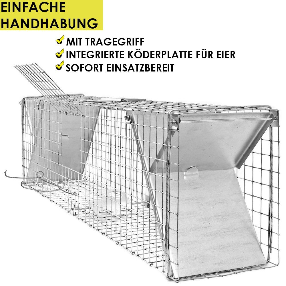 Petigi Lebendfalle Lebendfalle Tierfalle Drahtfalle Falle Kastenfalle 102 x 20 x 27 cm