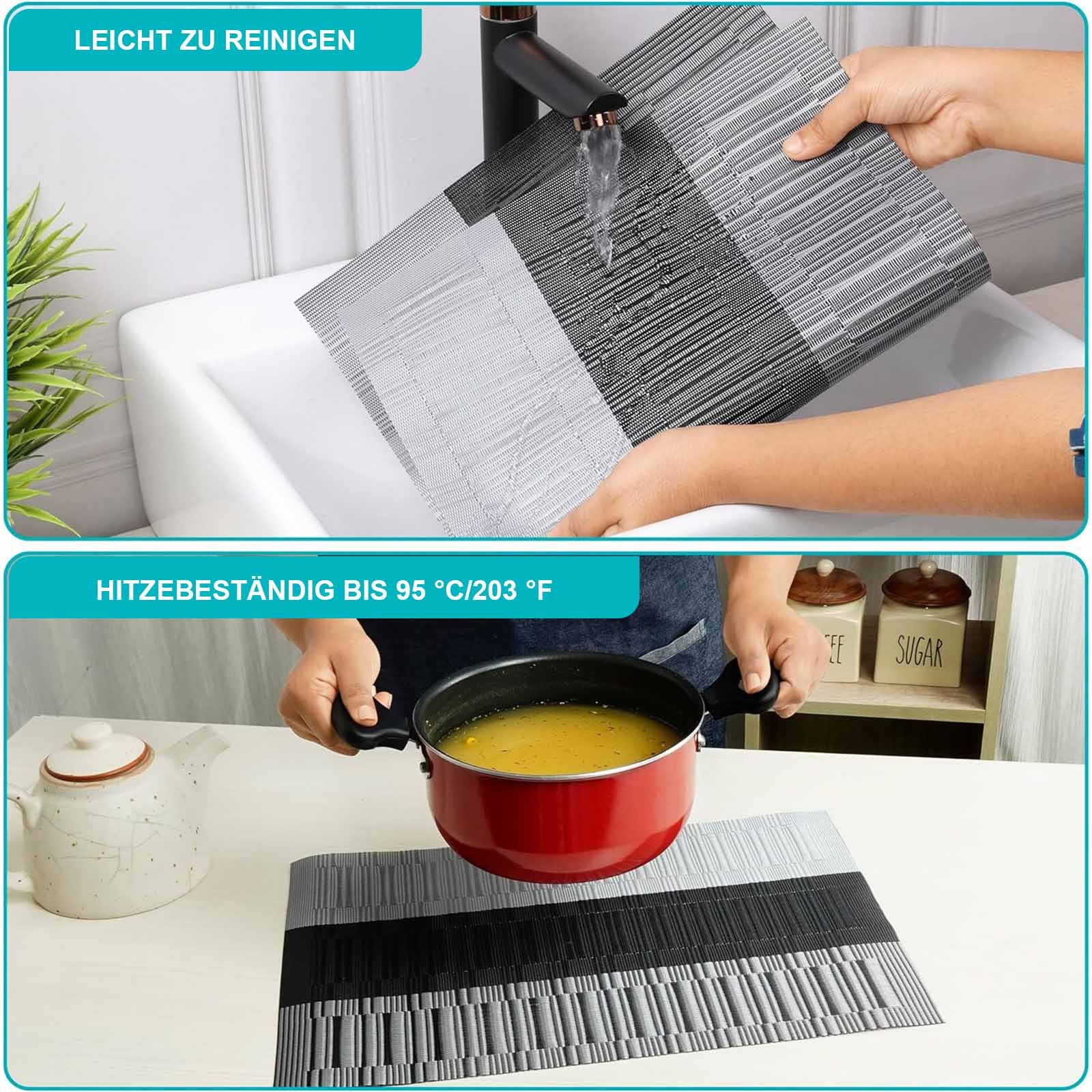 HAUSS SPOLE Platzset Tischsets Platzdeckchen Rutschfest PVC Abgrifffeste Hi günstig online kaufen