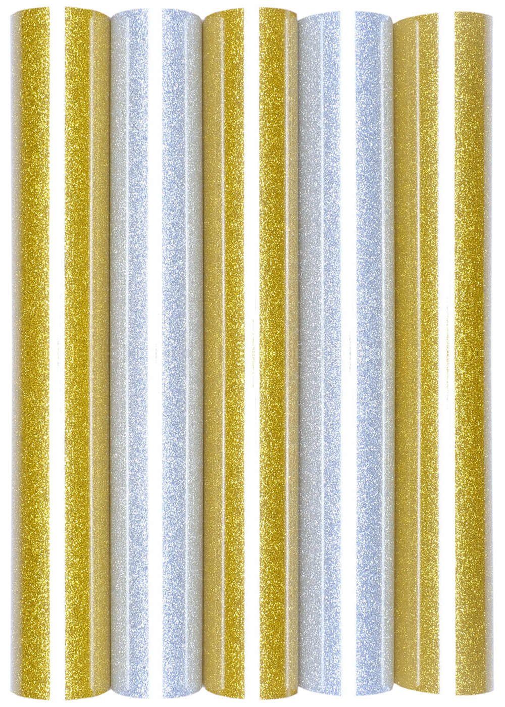 Hilltop Transparentpapier 16er Set Glitzer A4 Transferfolie/Textilfolie zum Aufbügeln Silber&Gold