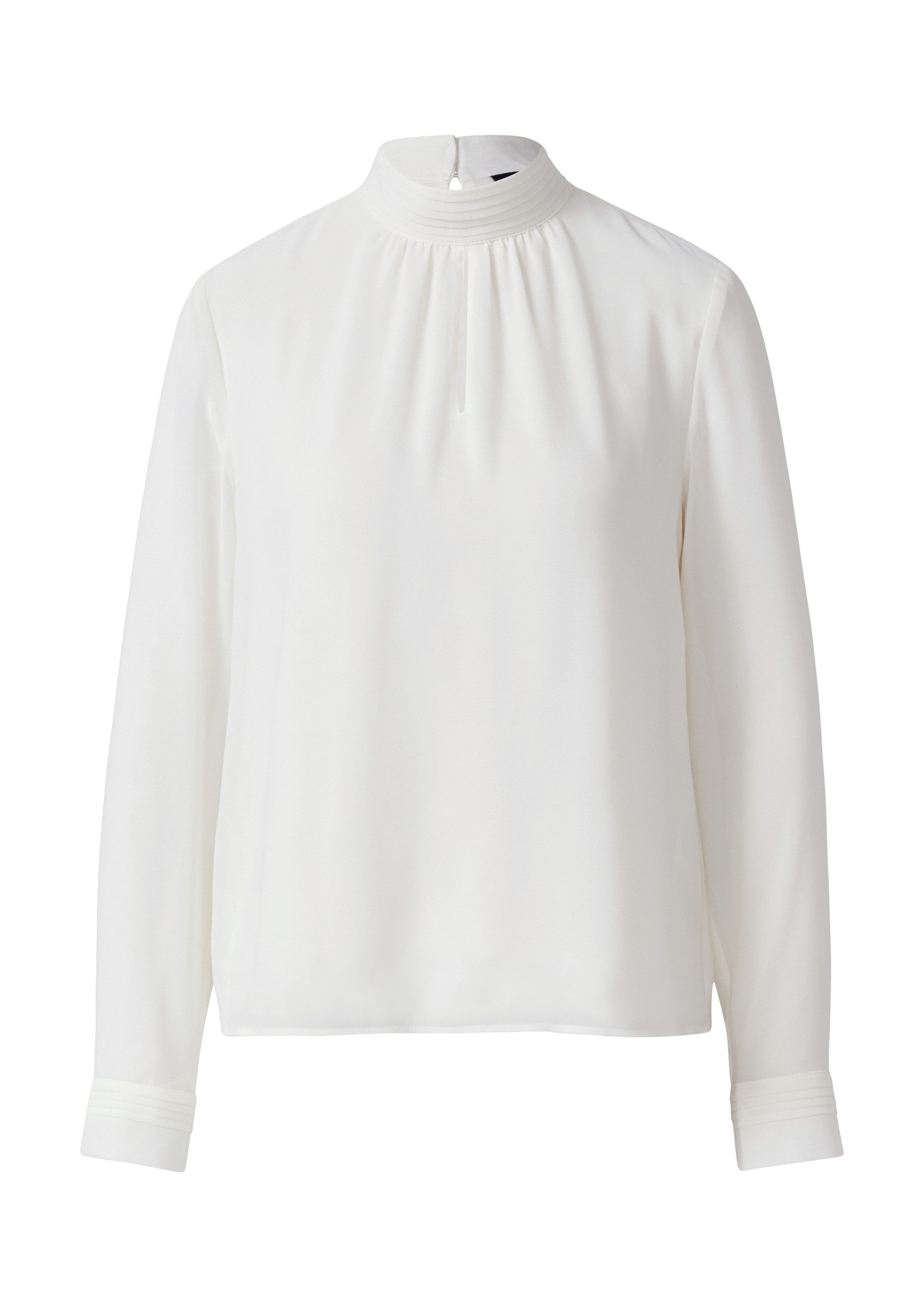s.Oliver Langarmbluse Bluse Chiffon-Bluse mit Futter und Falten-Detail am Kragen