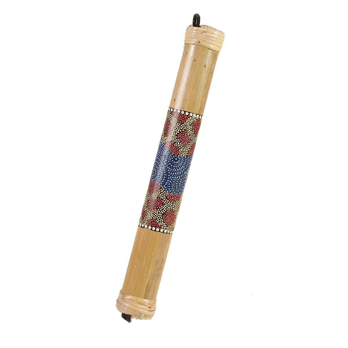 SIMANDRA Klangröhren Regenmacher Rainstick Rainmaker Bambus bemalt Aborigine Dot Painting, harmonisierend und beruhigend