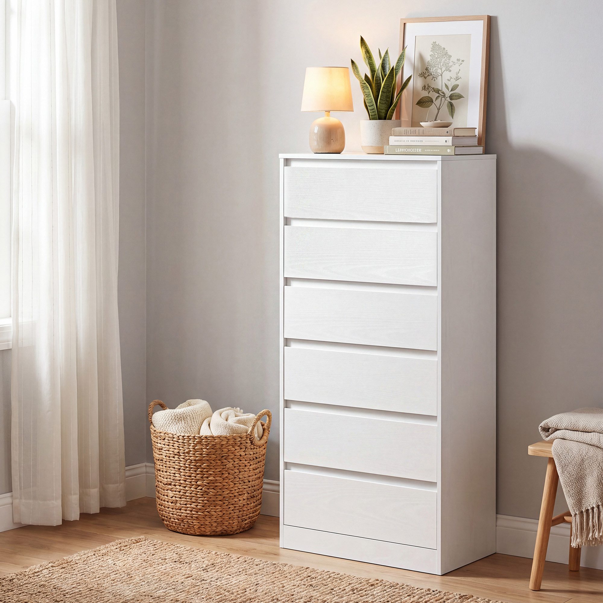 VASAGLE Kommode mit 3 / 4 / 5 Schubladen, Komodenschrank, Schubladenschrank, mit 3 / 4 / 5 / 6 Schubladen, Komodenschrank, Schubladenschrank