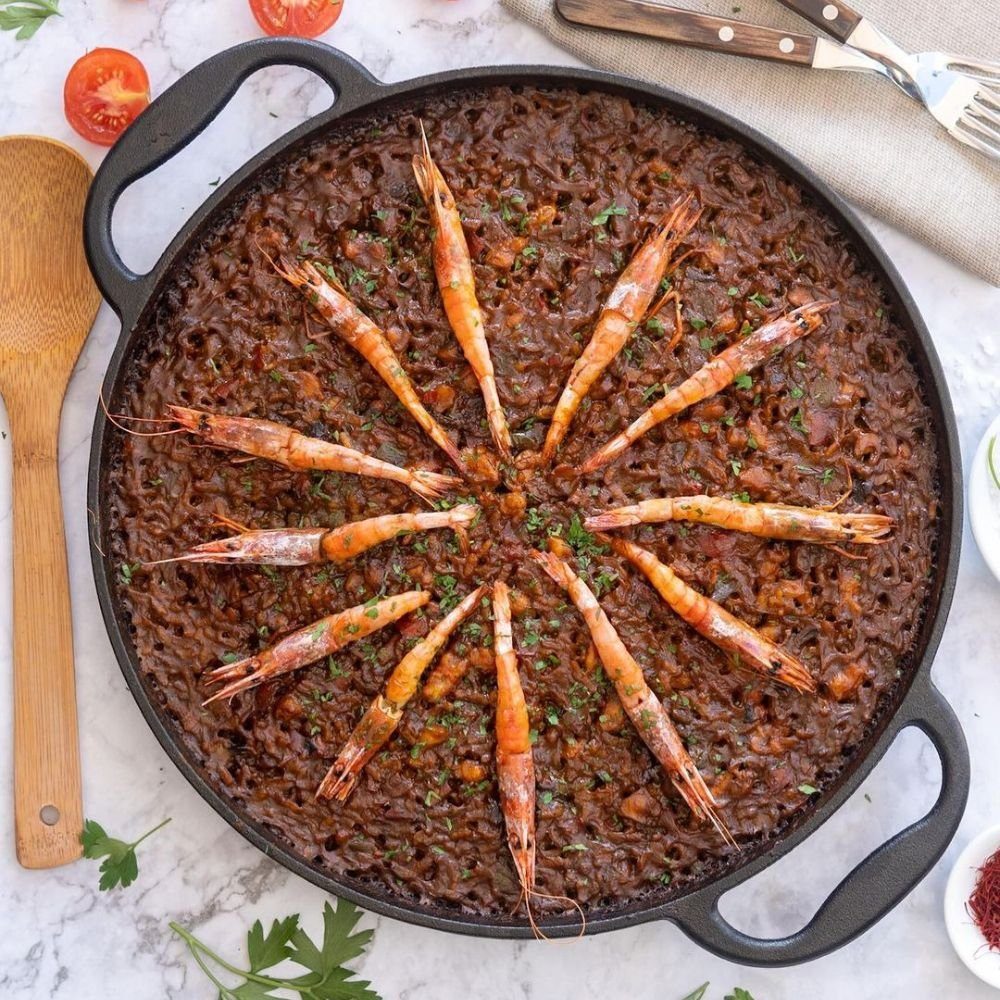 BBQ-Toro Paellapfanne Paella Pfanne, 6 Personen, Ø 36 cm, Gusseisen Grillpfanne, Gusseisen