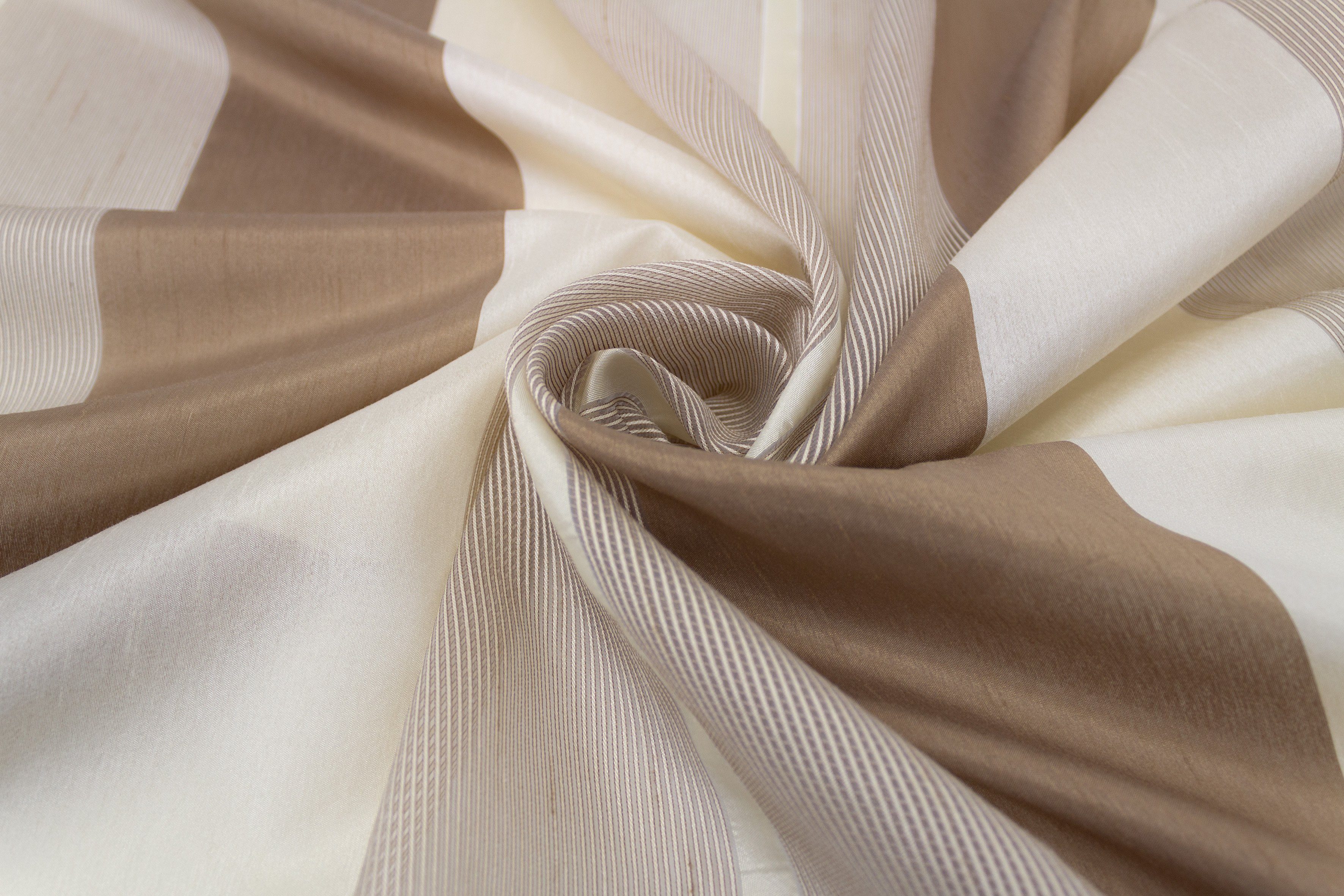Solea, Polyester, (1 Vorhang beige-braun Schal St), Kräuselband halbtransparent, VHG,