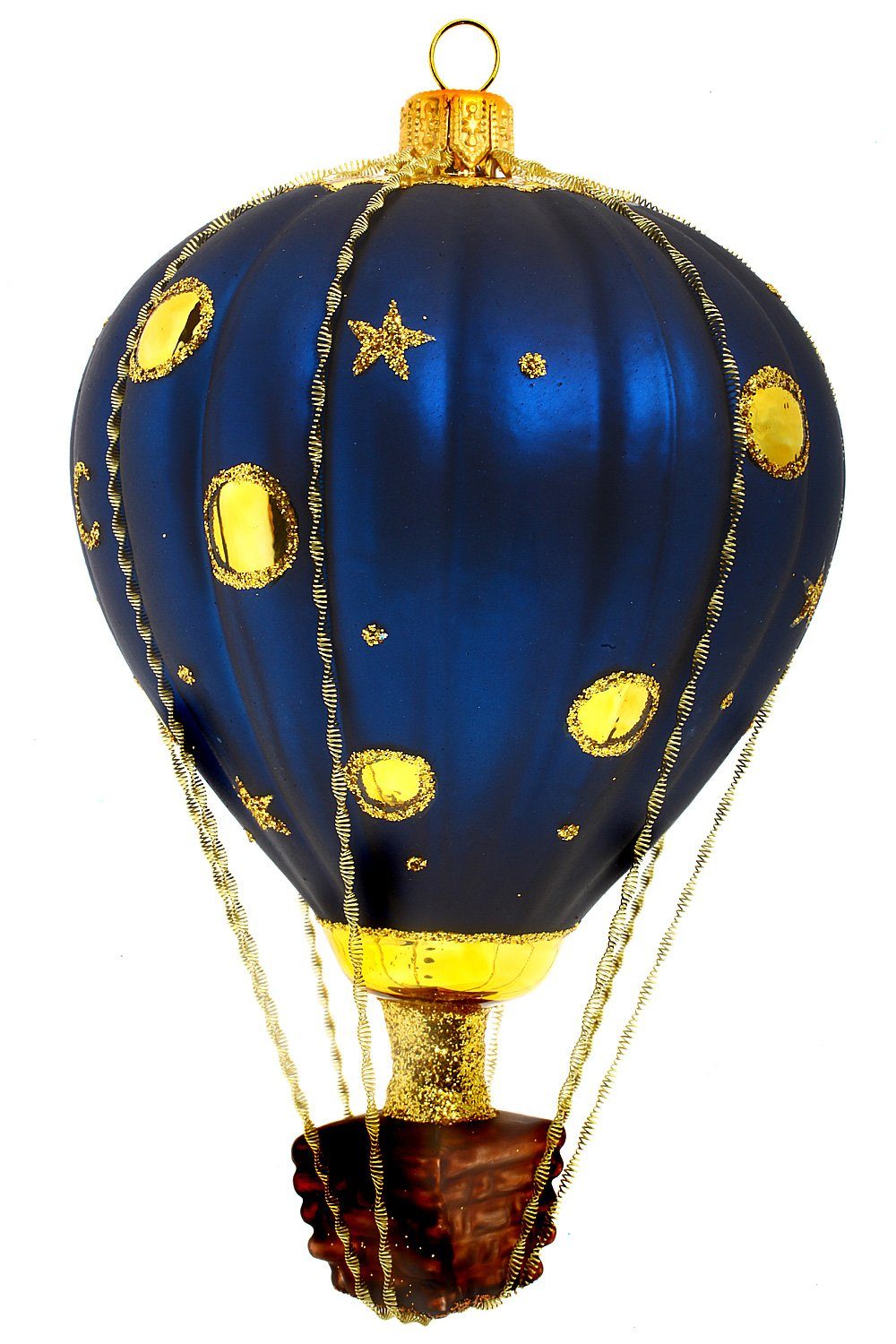 handdekoriert Dekohänger Christbaumschmuck - Weihnachtskontor mundgeblasen Heißluftballon Hamburger Mondschein, -