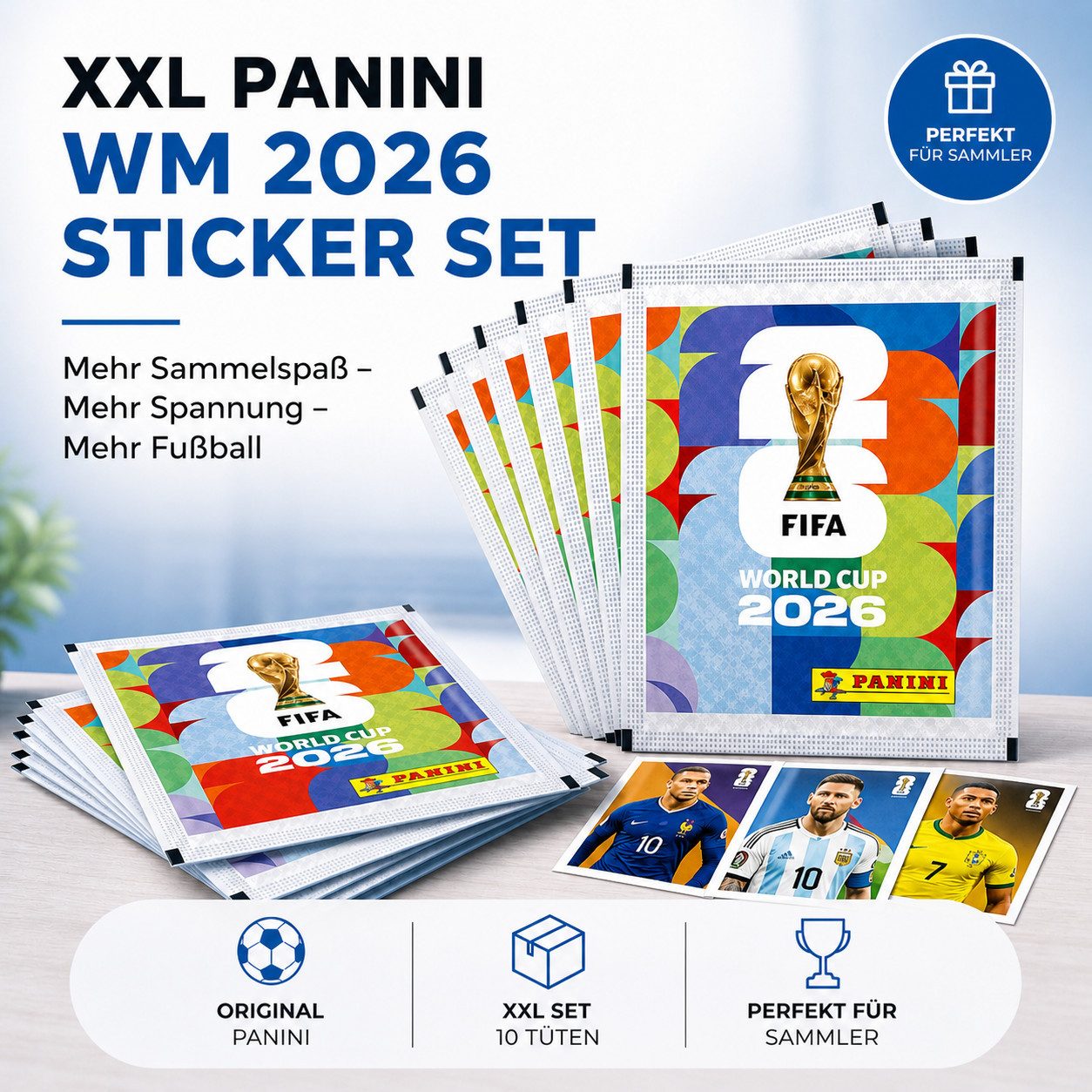 Athlejoy Sticker Fußball WM 2026 Sammelsticker Set - inkl. Spielplan, Panini Sticker