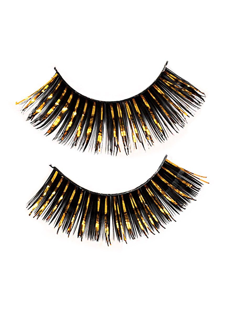 Widdmann Bandwimpern Lange Wimpern schwarz-gold, Künstliche Wimpern, die Deine Augen förmlich zum Strahlen bringen!