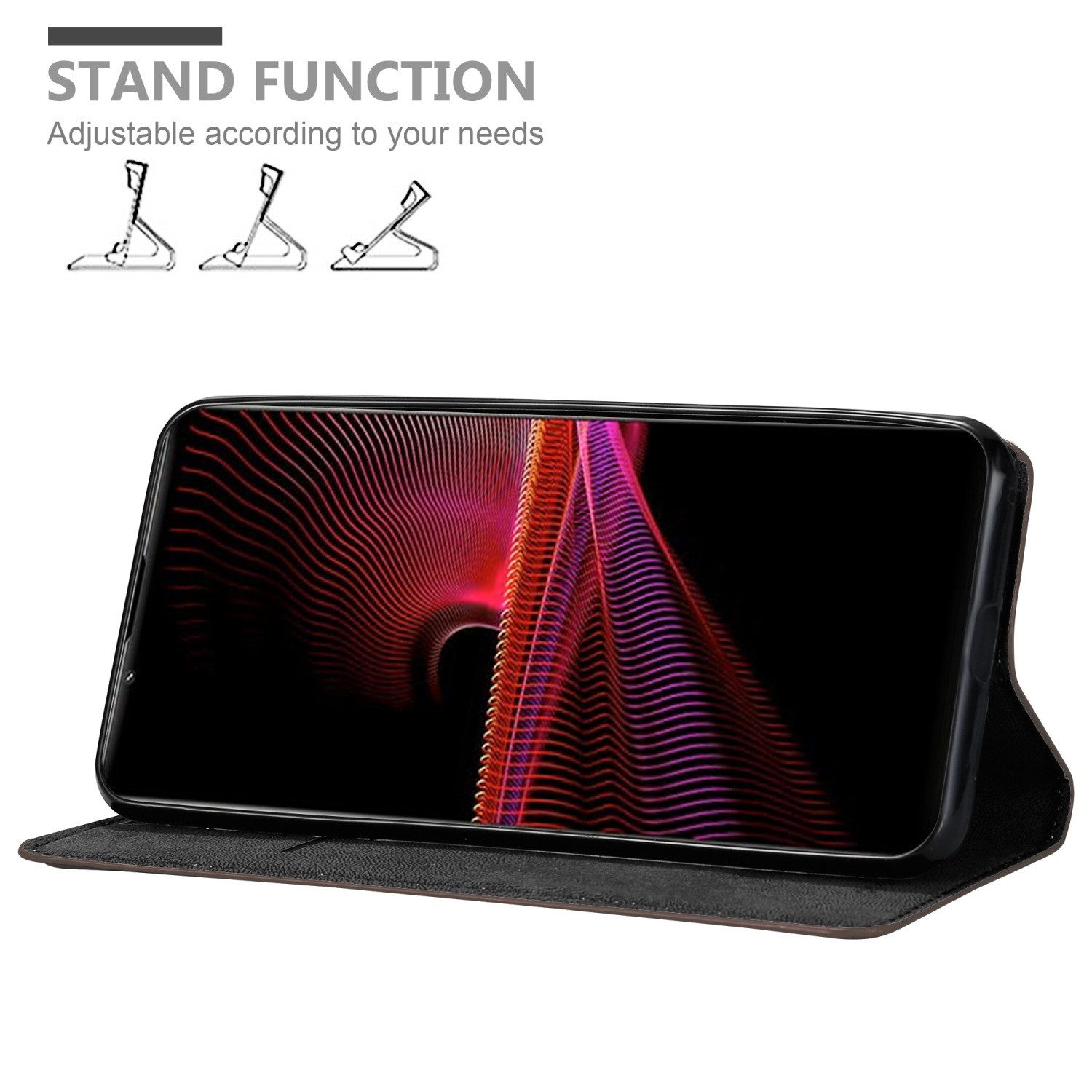 Cadorabo Handyhülle für Sony Xperia 1 III Hülle Sony Xperia 1 III, Hülle Schutzhülle mit Standfunktion, Magnetverschluss und Kartenfach