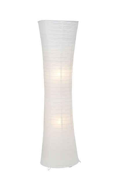 Brilliant Leuchten Stehlampe Becca, ohne Leuchtmittel, 125 cm Höhe, 35 cm Breite, 2 x E27, Metall/Papier, weiß