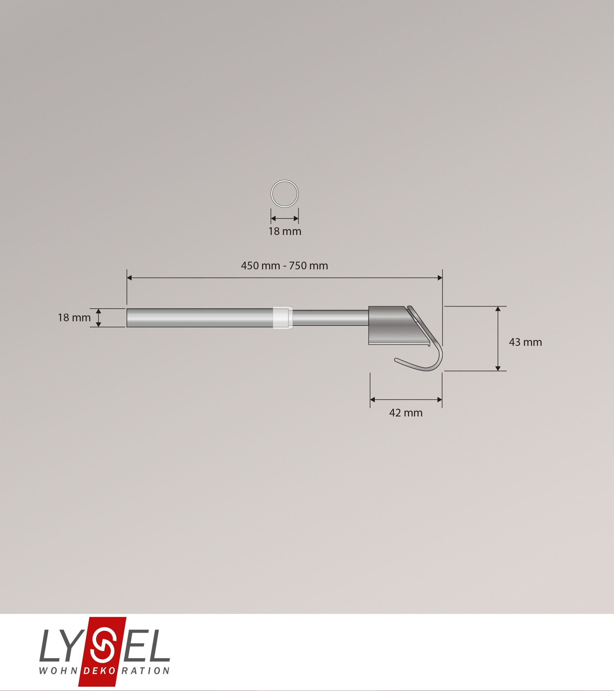 LYSEL® Gardinenstange Klemmstange Basic, L 45-75 günstig online kaufen