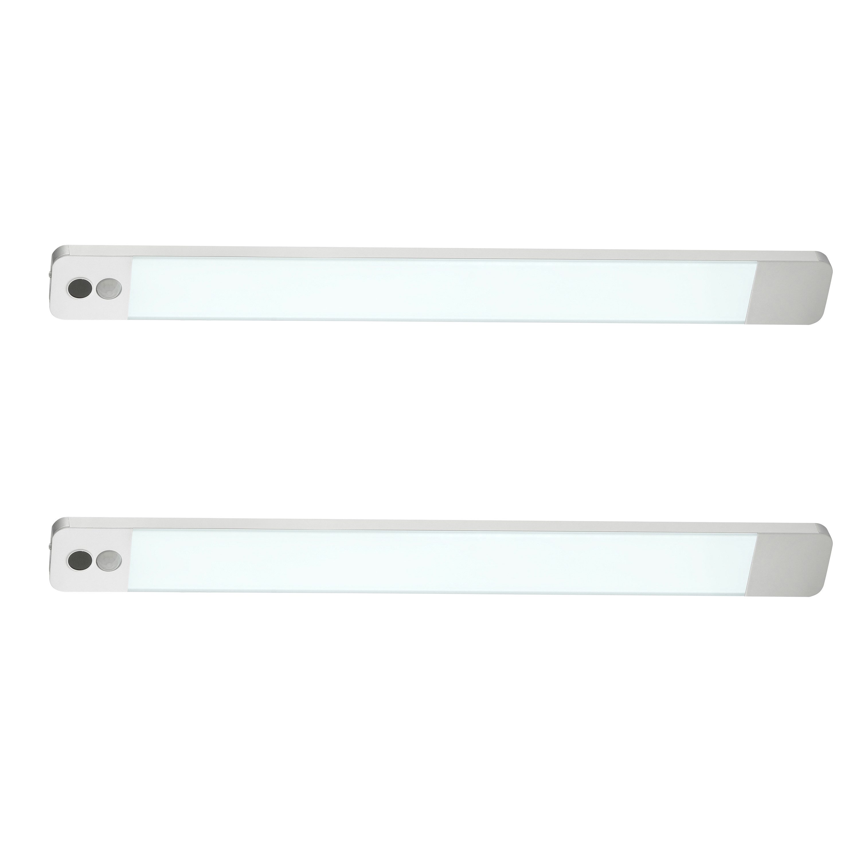 Hanseatic LED Unterbauleuchte LUBLUGHK223, Bewegungsmelder, Dimmfunktion, Ein-/Ausschalter, Sensorschalter, LED fest integriert, Neutralweiß, 2er-Set, 40 cm, 350 lm, Akkubetrieb, Bewegungsmelder, dimmbar, 4000 K