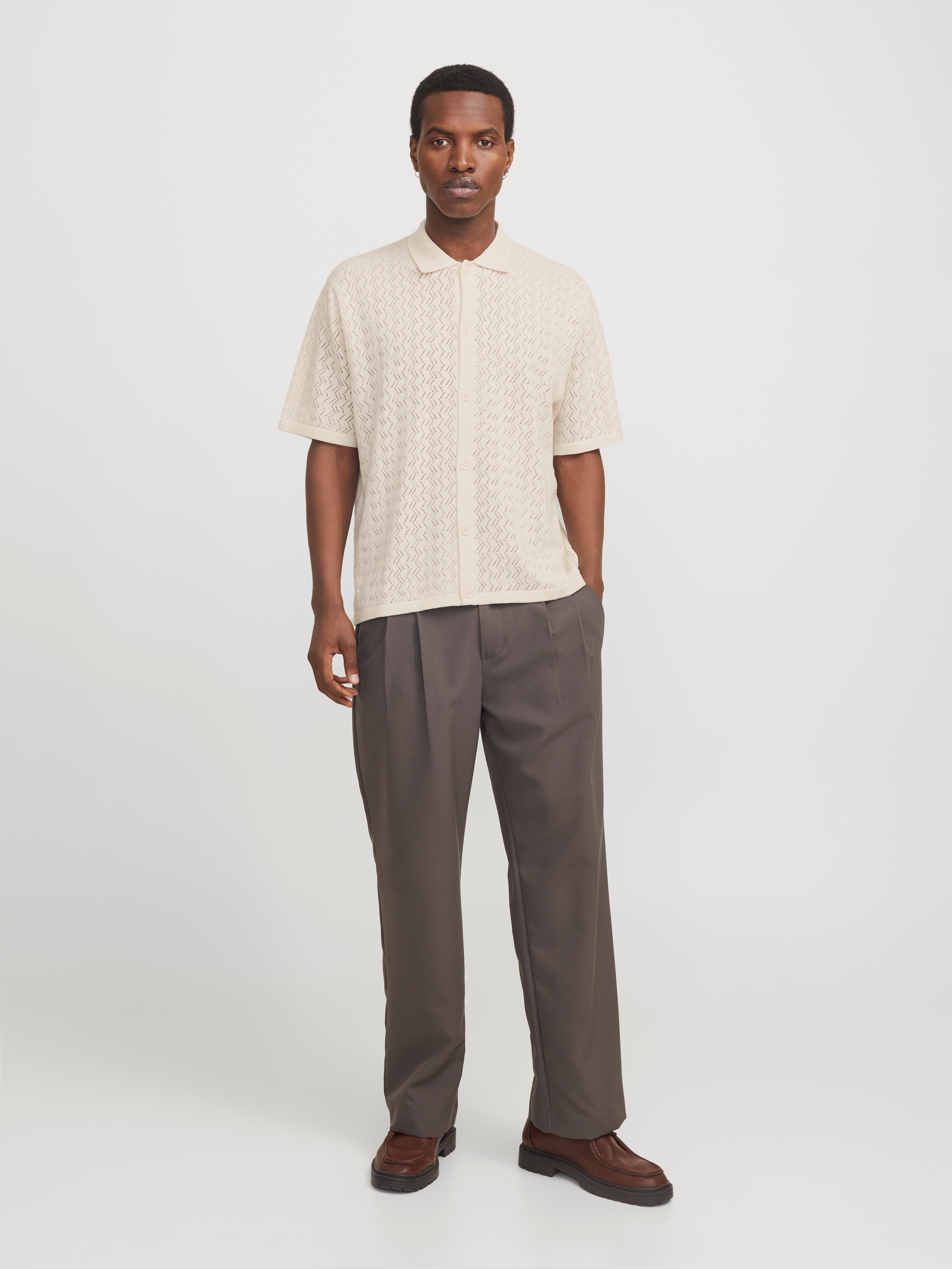 Jack & Jones Polokragenpullover JORTYLER KNIT SS POLO SN Baumwollmischung, relaxed fit