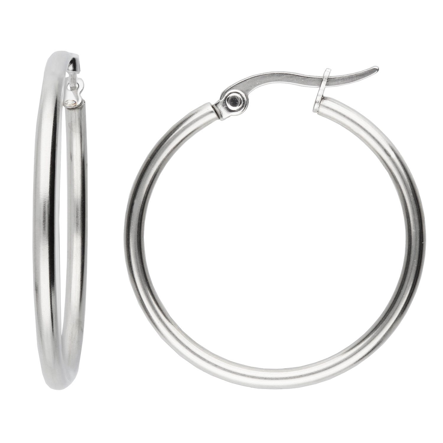 LÖB Paar Creolen Edelstahl Creolen Ohrringe Rund Kreis Ring Dünn Leicht sil günstig online kaufen